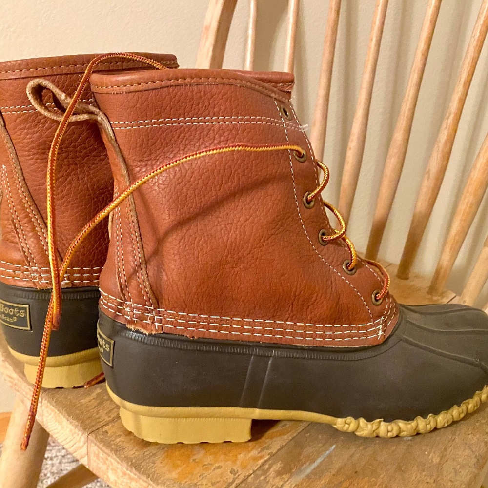 Men’s LL Bean Leather Primaloft Flannel Lined Boot